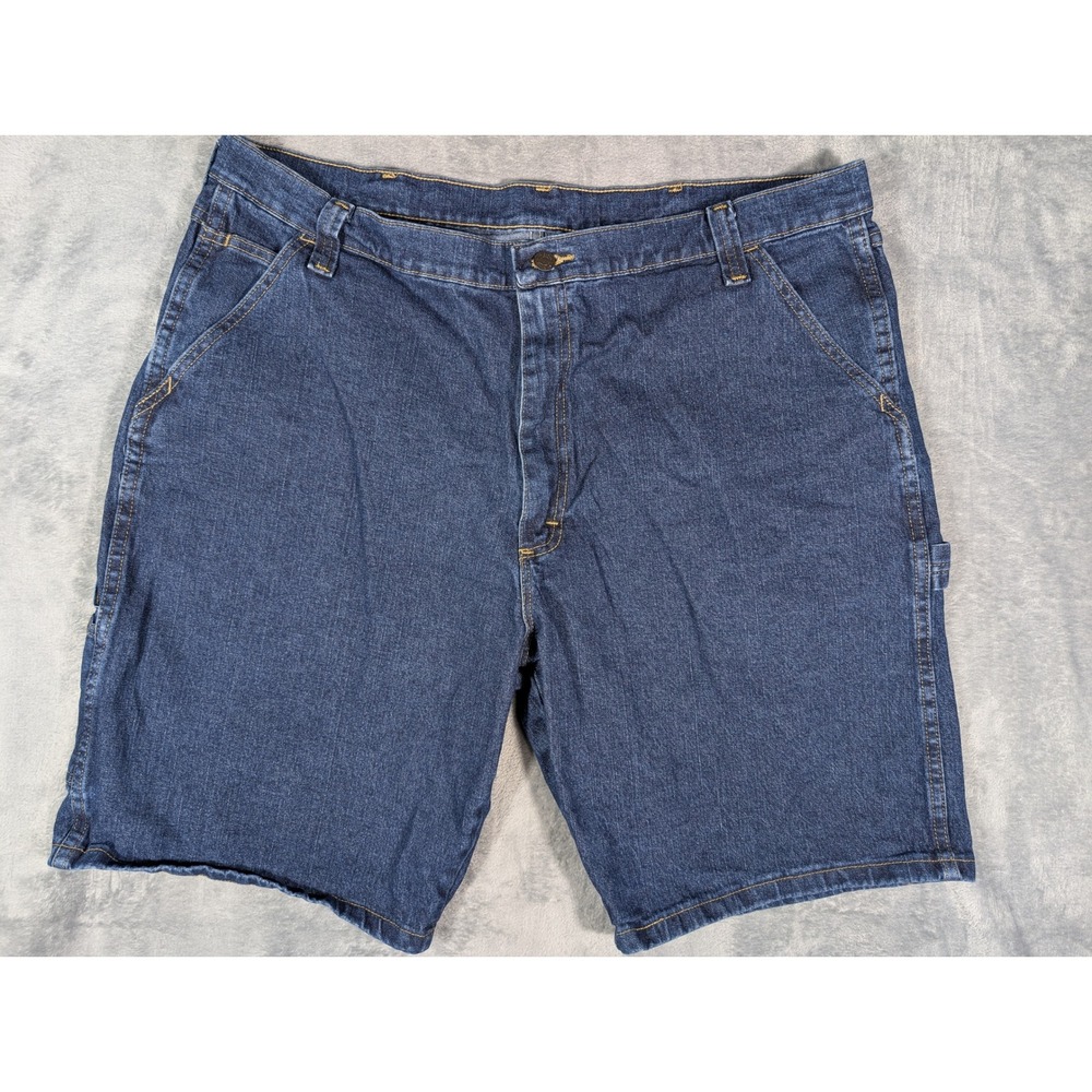Wrangler Men's Carpenter Shorts Size 40 Dark‎ Wash Denim Blue Relaxed Stretch